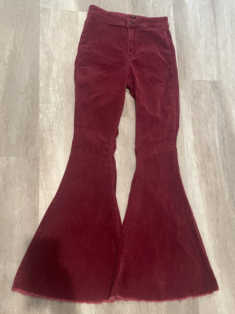 Luck and blessed maroon Burgundy Corduroy Flared Pants size XS